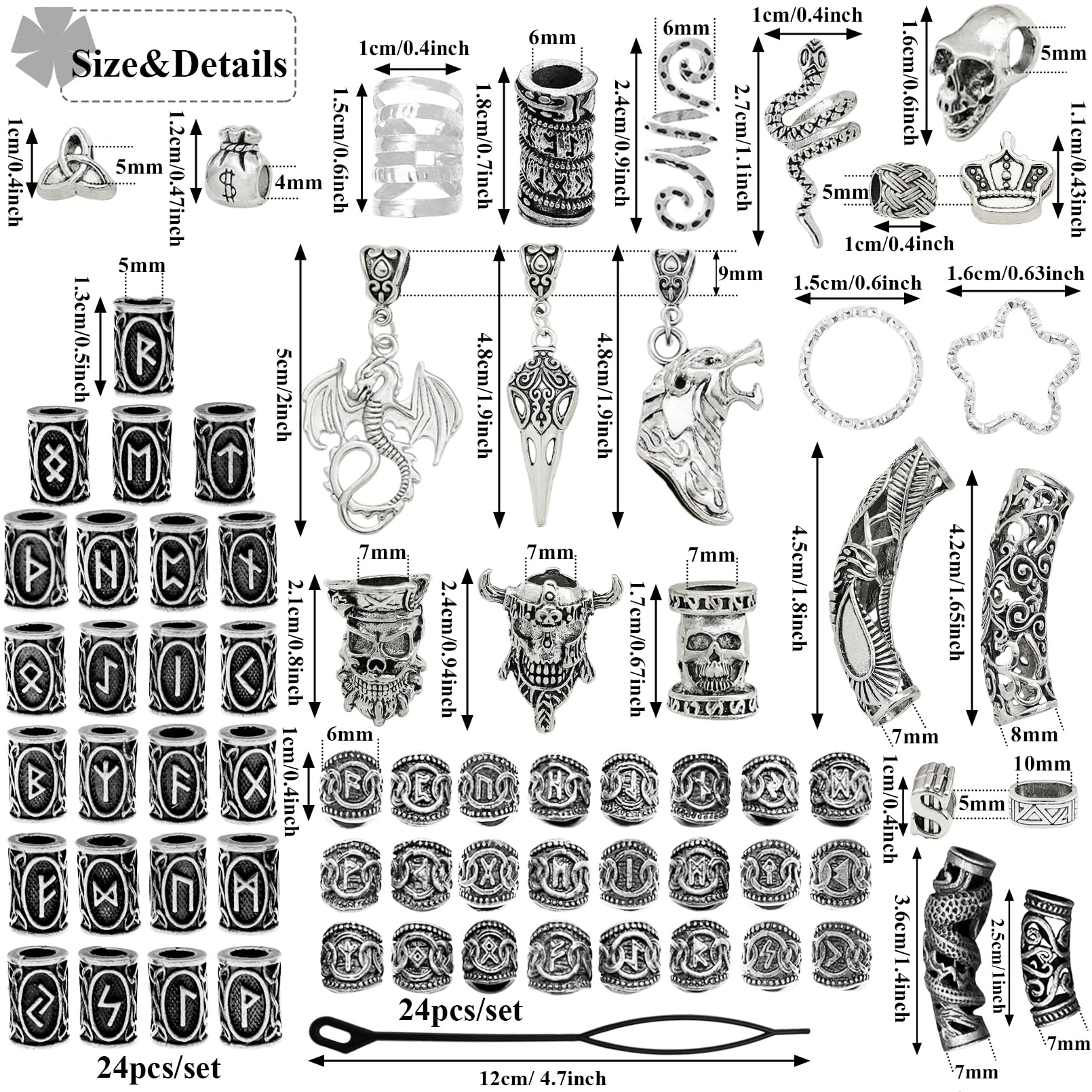 Fscwlmon beard braid beads offer a vintage Nordic look for daily style