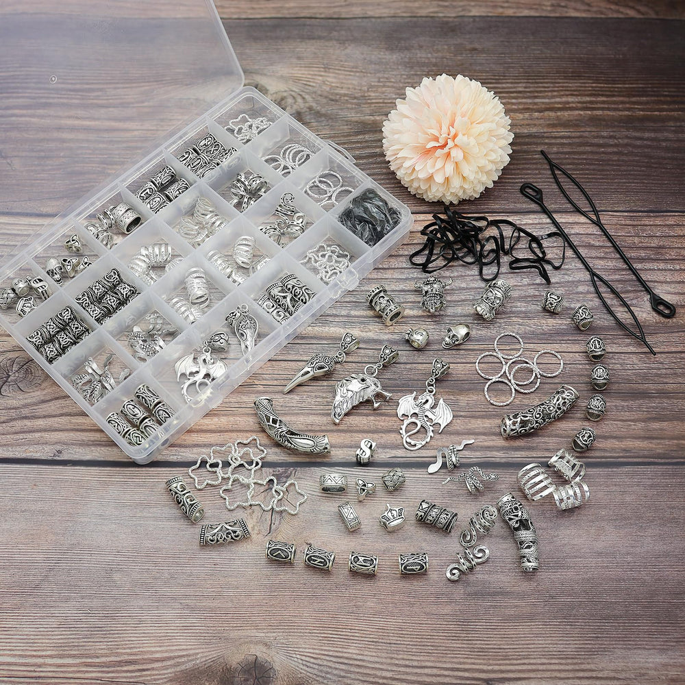 Fscwlmon Norse rune beads add vintage Nordic accents to braids and jewelry