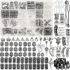 Fscwlmon Viking dreadlock clip assortment in mixed styles for versatile hair decor