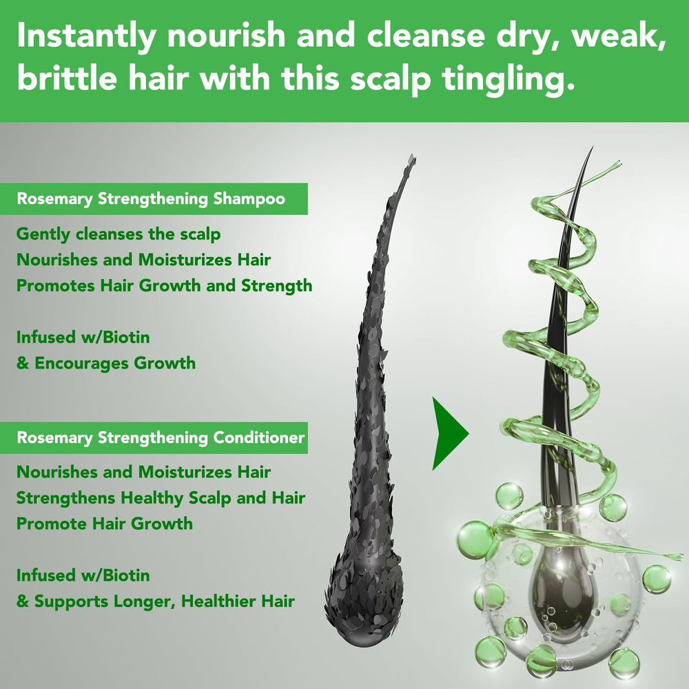 FSLHCY Rosemary Mint packaging flatlay highlights chemical-free, Biotin-rich formula.
