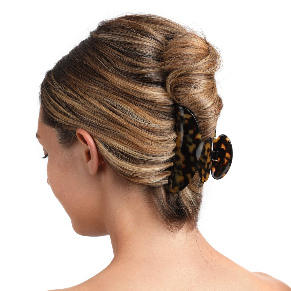 Fsmiling cellulose acetate 3-inch clip for quick updos and secure styling.