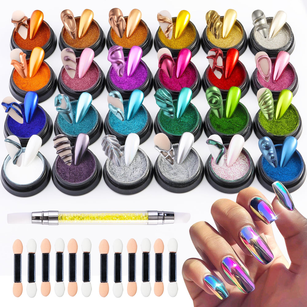 FSpronail chrome powder kit with 24 jars for bold mirror nails