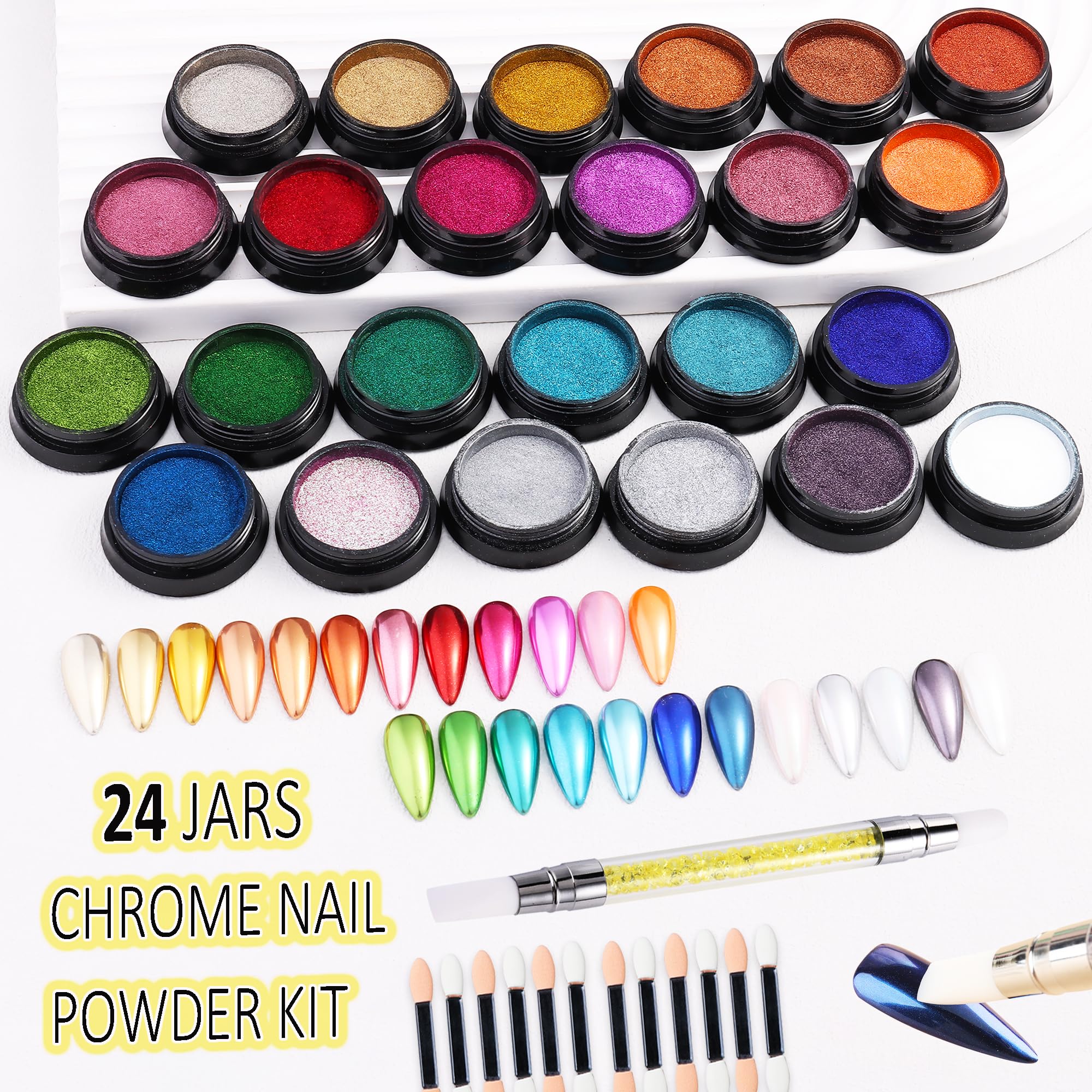 FSpronail eyeshadow sticks for precise chrome nail art details