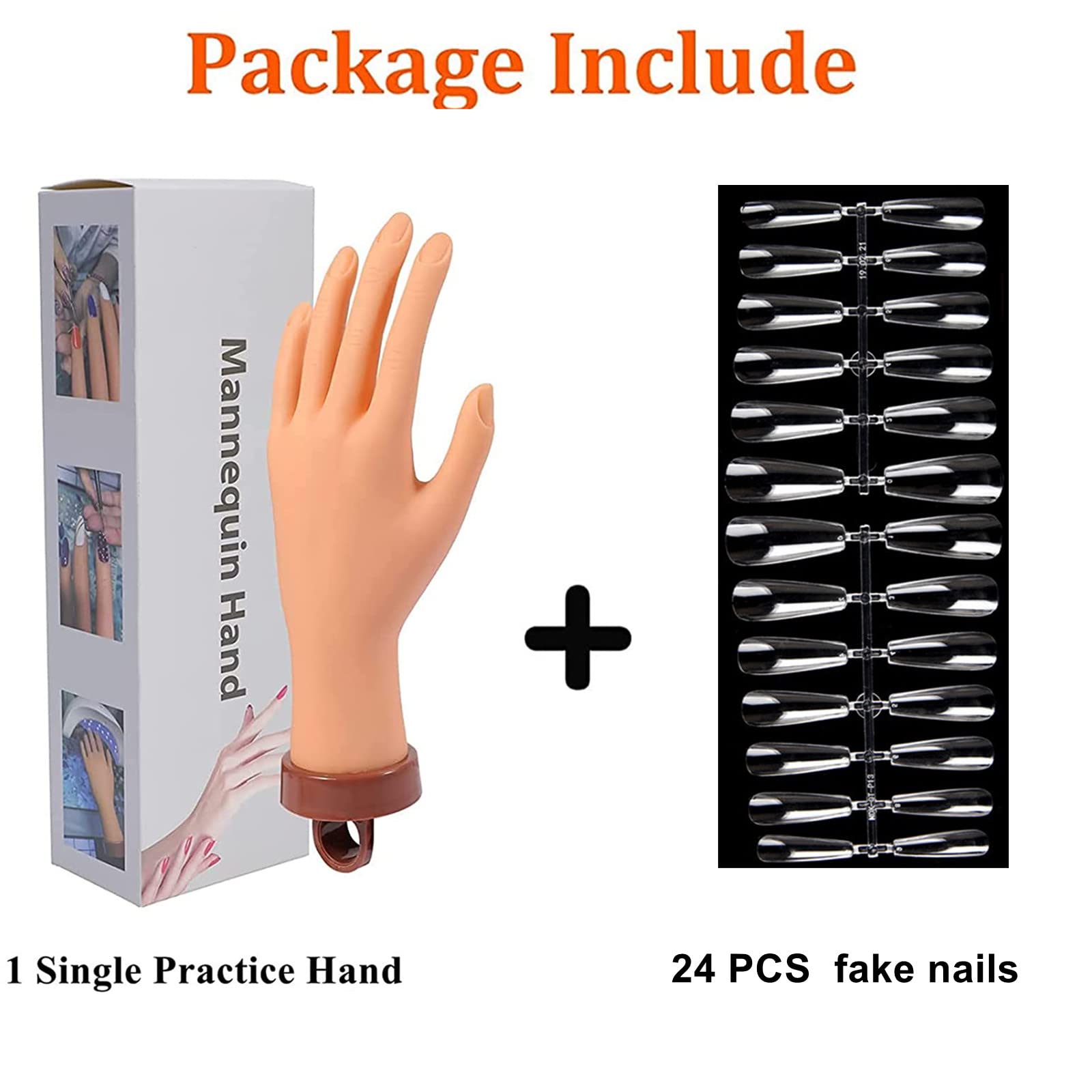 FU SHEN Nail Practice Hand weight and size reference aids realistic handling.