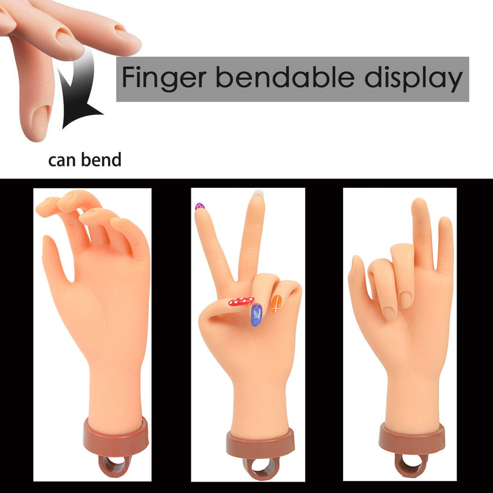 FU SHEN soft rubber nail training hand, comfortable to work with during long practice sessions.