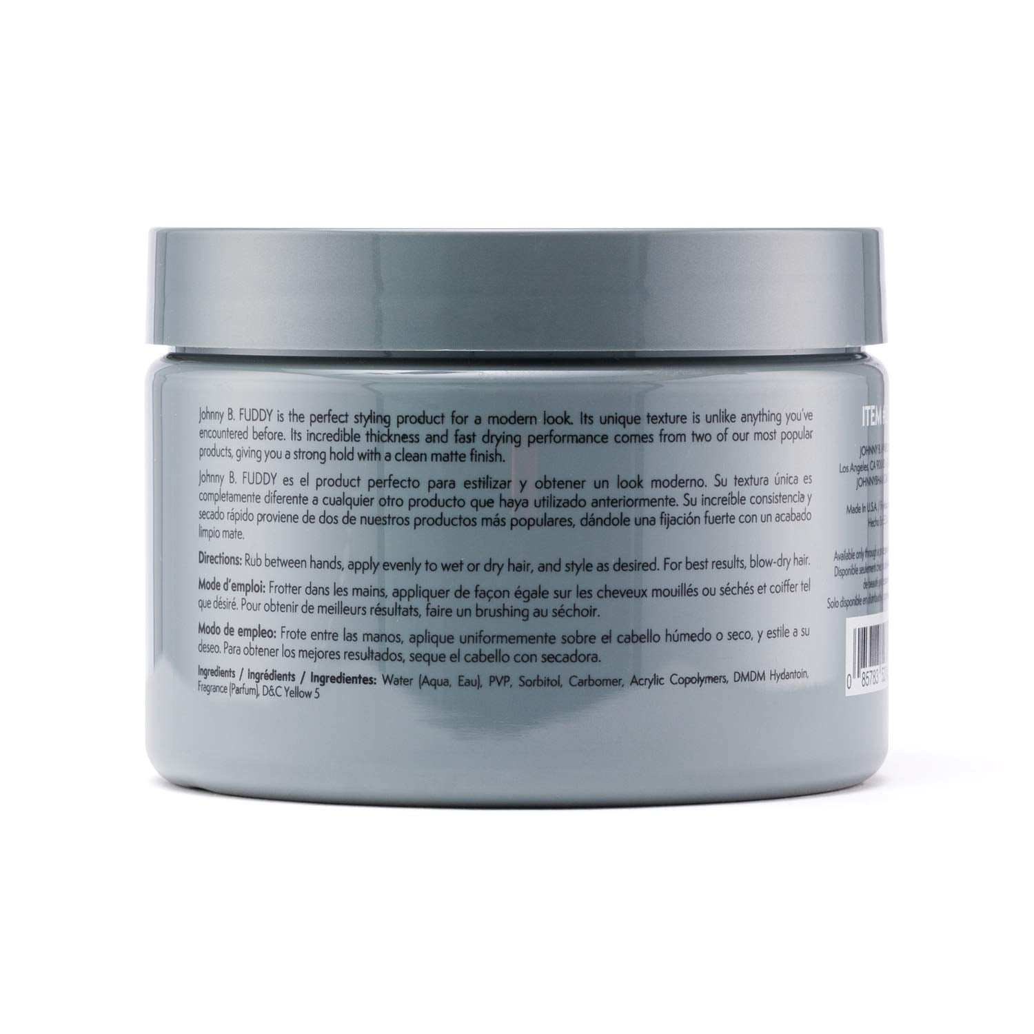 Johnny B. Fuddy hands applying gel enables modern, controlled looks with moisture protection.