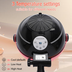 Fuehomue hooded dryer height adjustable for comfortable, ergonomic setup.