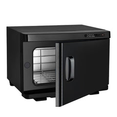 Fuehomue hot towel warmer 8L front view in black for spa-ready warmth
