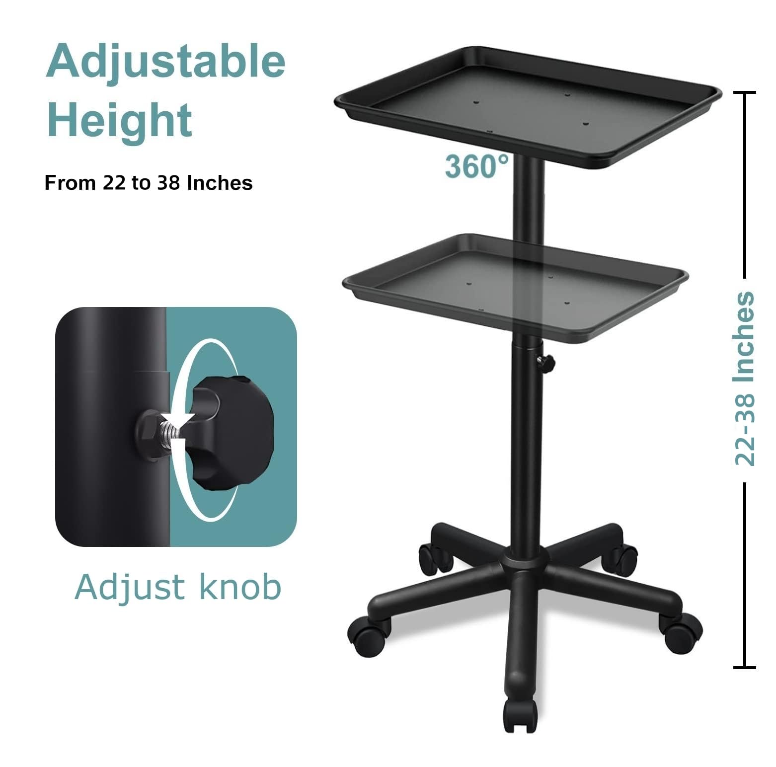 Fuehomue salon tray casters motion demonstrates smooth, quiet movement across floors.