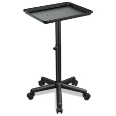 Fuehomue salon tray on wheels side view shows sturdy metal frame for daily use.