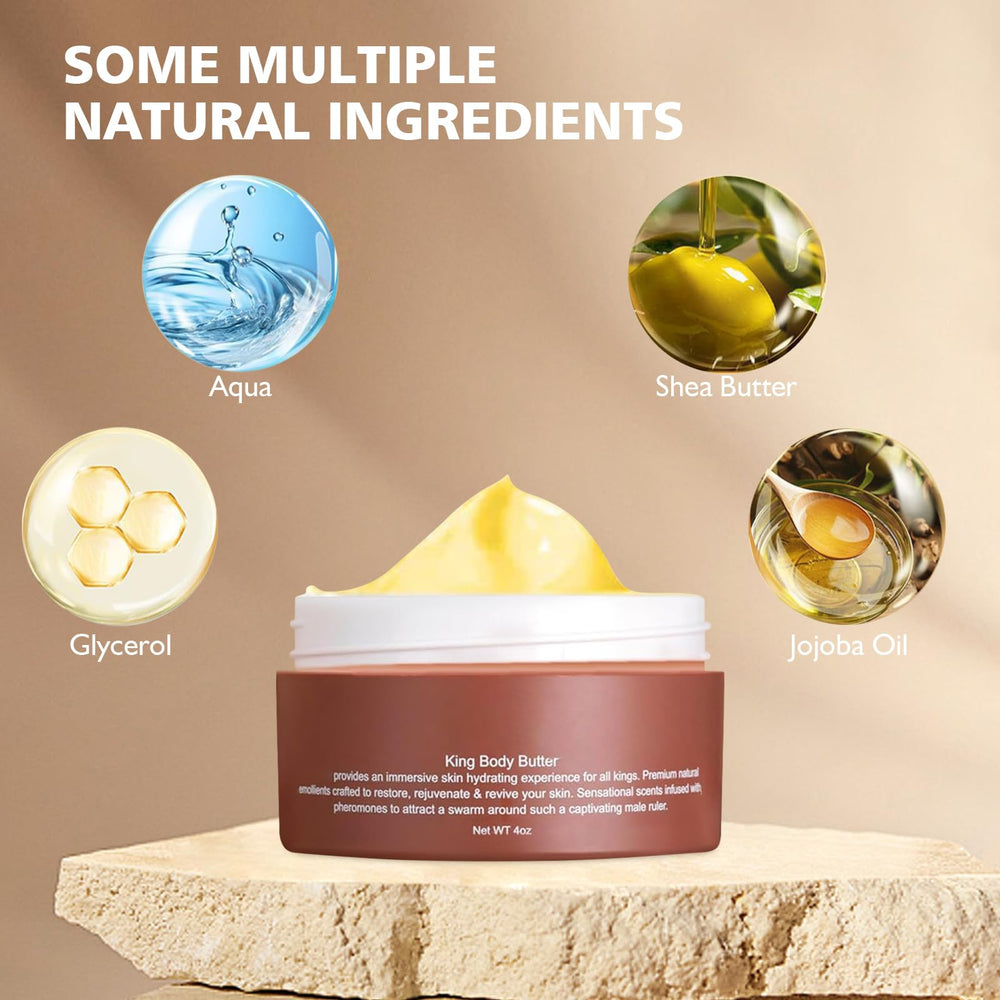 The fugit Crowned SKLN Body Butter texture closeup shows creamy richness and daily hydration.