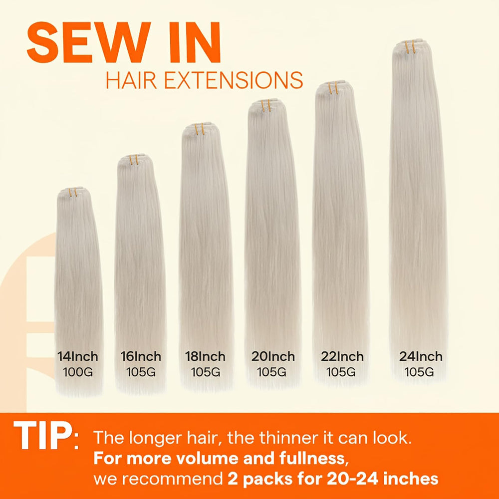 Full Shine 24-inch weft length visual for dramatic styling options.
