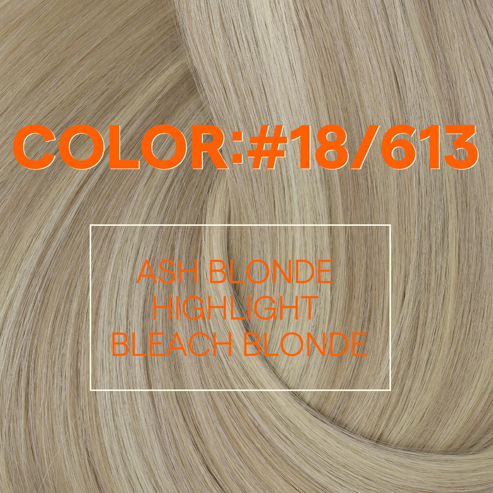 Full Shine ash blonde highlight weft shows precise fit potential.