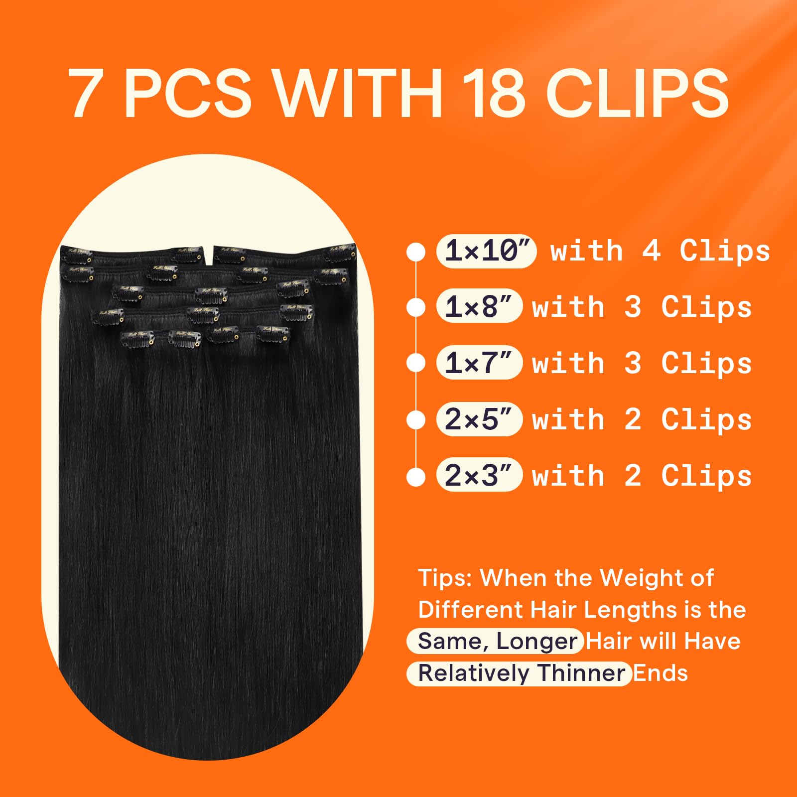 Full Shine 24-inch clip-ins deliver dramatic length and easy styling.