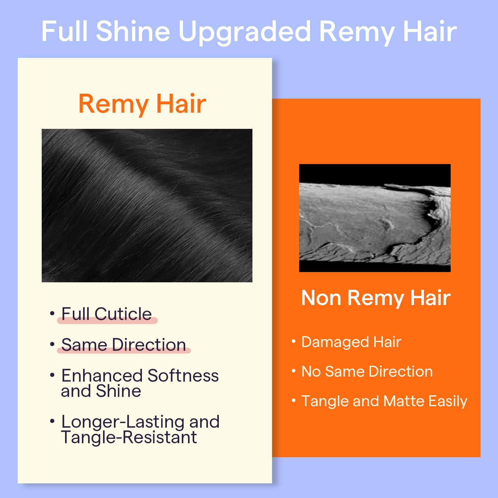 Full Shine lightweight clips with soft backing prevent scalp irritation.
