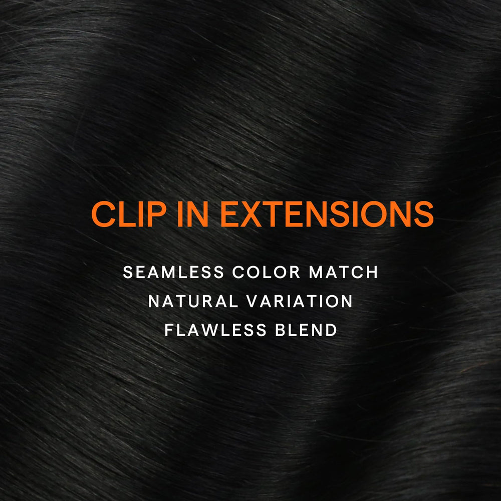 Full Shine Remy jet-black extensions blend color naturally with movement.