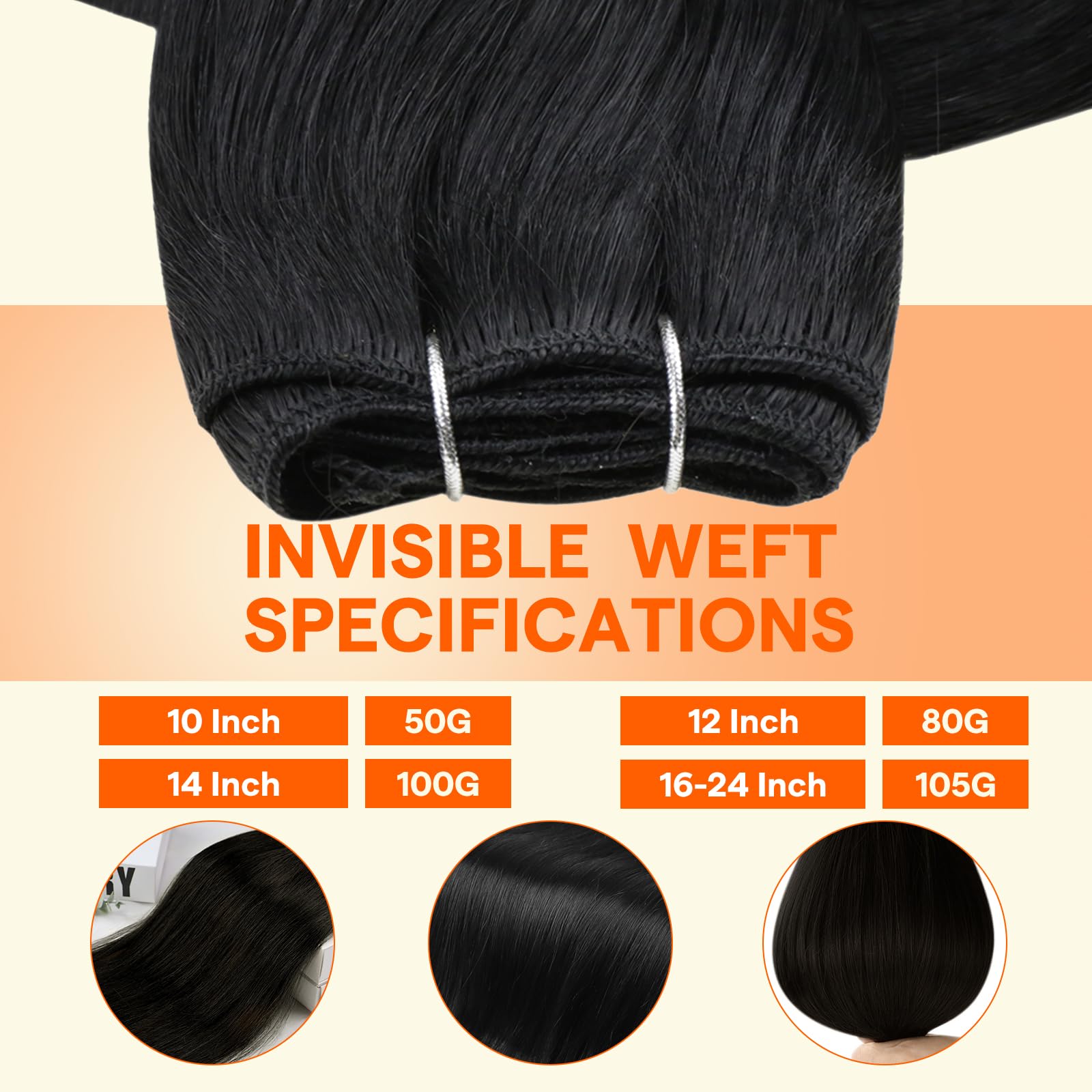 Full Shine 14-inch jet black weft blends seamlessly for everyday styling.