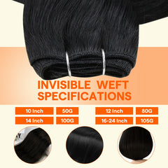 Full Shine 14-inch jet black weft blends seamlessly for everyday styling.