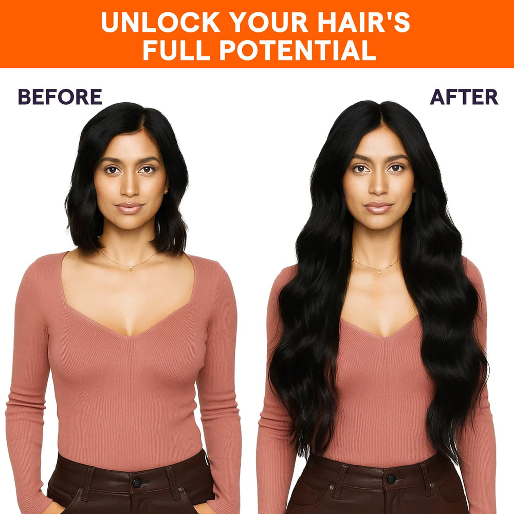Full Shine 24-inch jet black weft for ultra-long, sleek hair look.