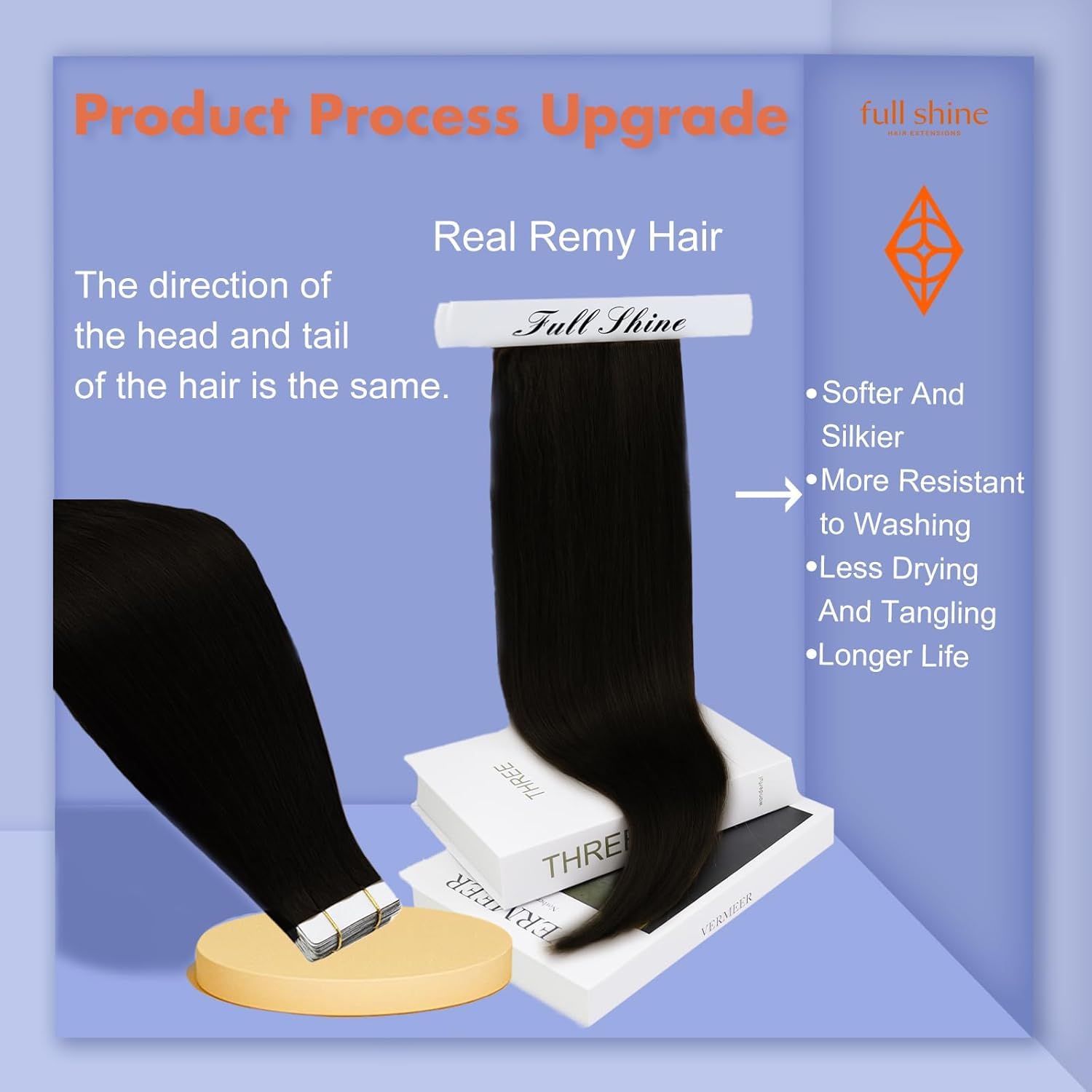 Full Shine tape-in extensions on head blend invisibly for a natural wedding-ready look.