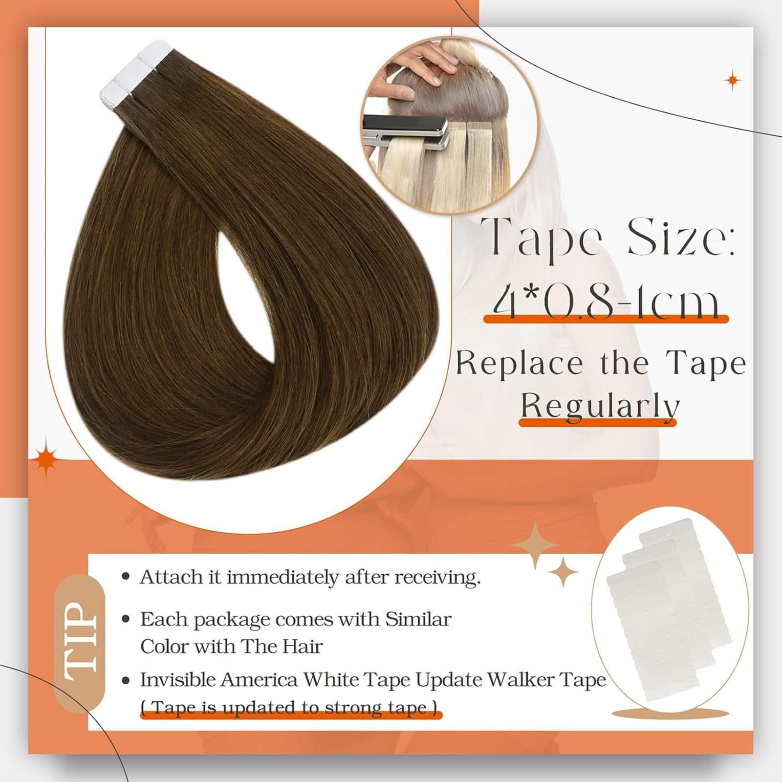 Full Shine adhesive tape close-up highlights strong, hypoallergenic bond for secure wear