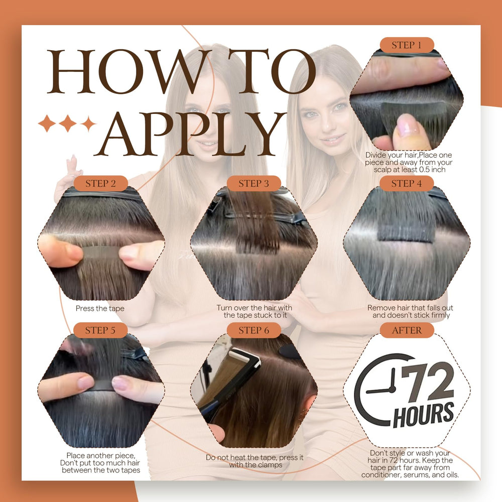 Full Shine application process image showcases easy, step-by-step, no heat required.
