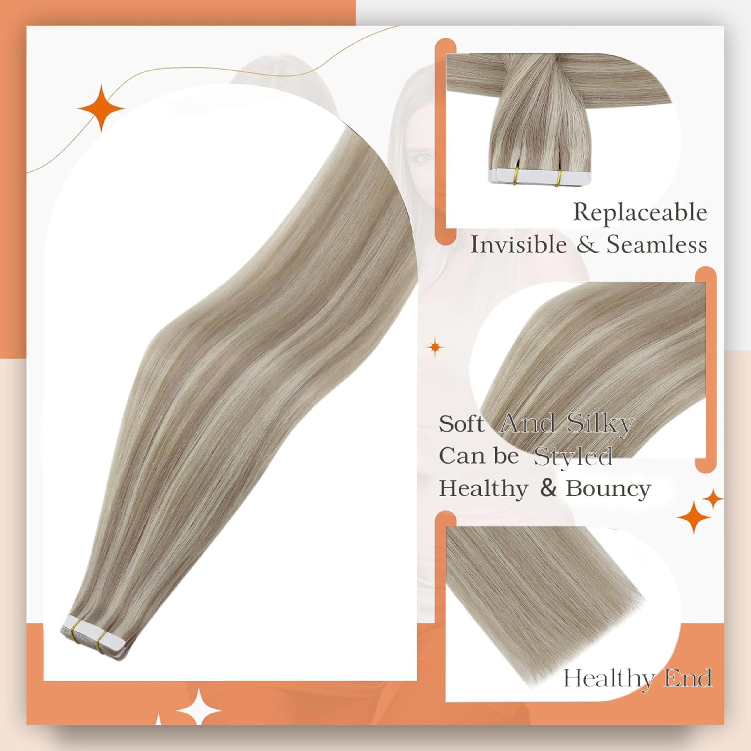 Full Shine tape-in extensions adhesive-strip pre-taped application demonstrates quick, heat-free attachment.