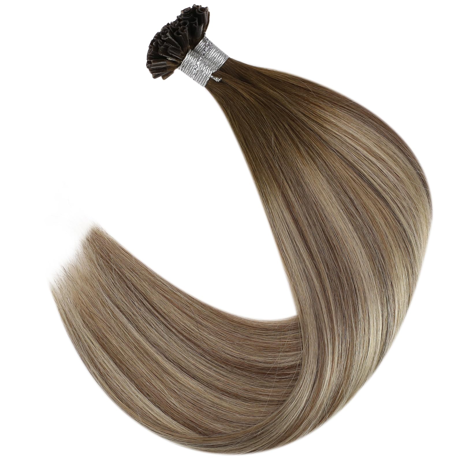 Full Shine U Tip Extensions care-wash-air-dry guide visual promoting longevity and gentle maintenance.