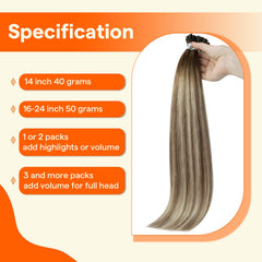 Full Shine U Tip Extensions lightweight attachment highlight comfortable, clip-free wear throughout the day.