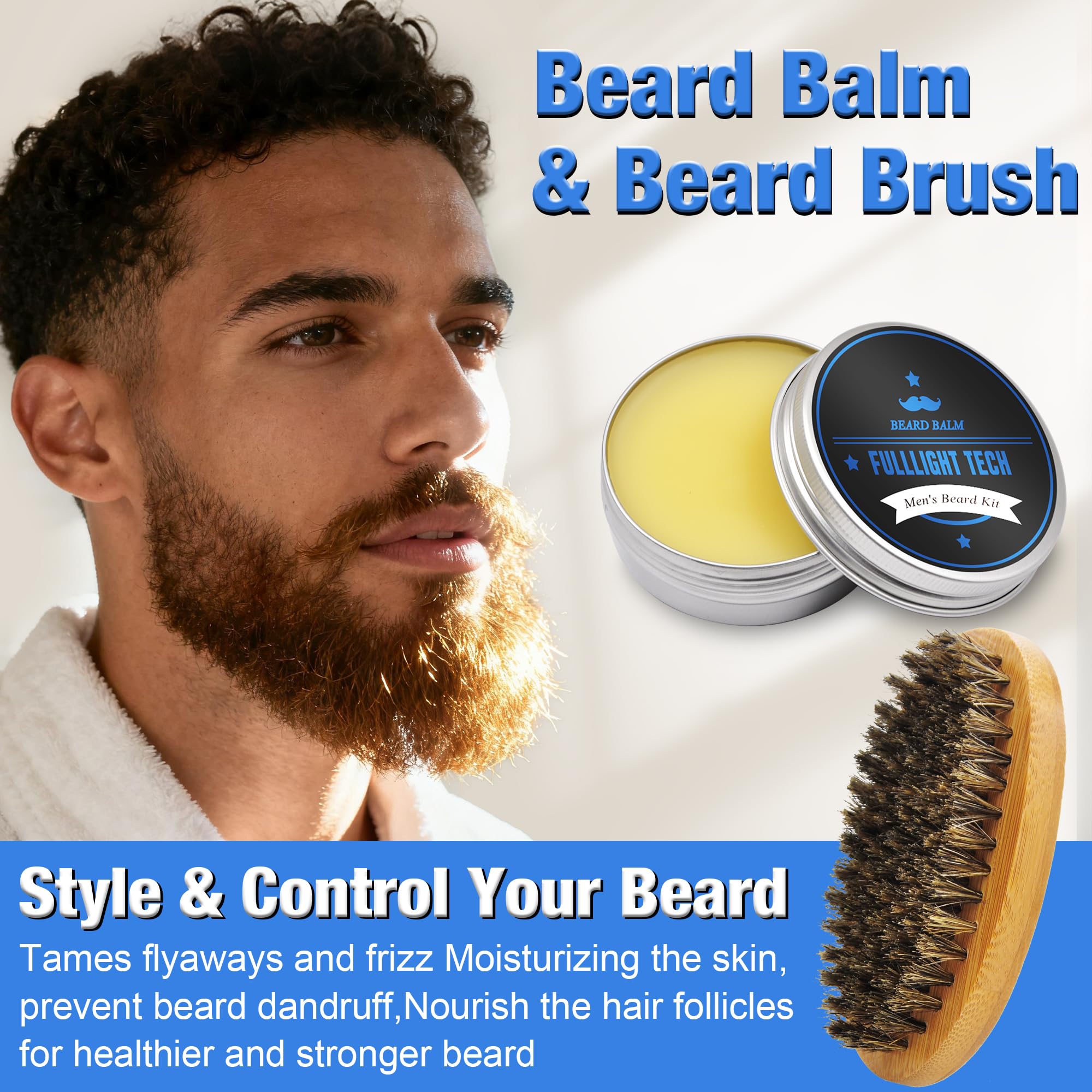 FullLight Tech beard comb ideal for precise taming and grooming