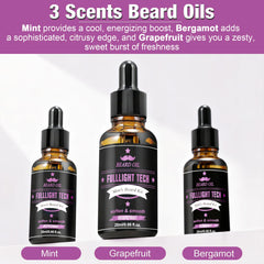 FULLLIGHT TECH grapefruit shampoo and balm bottle set for refreshing beard care