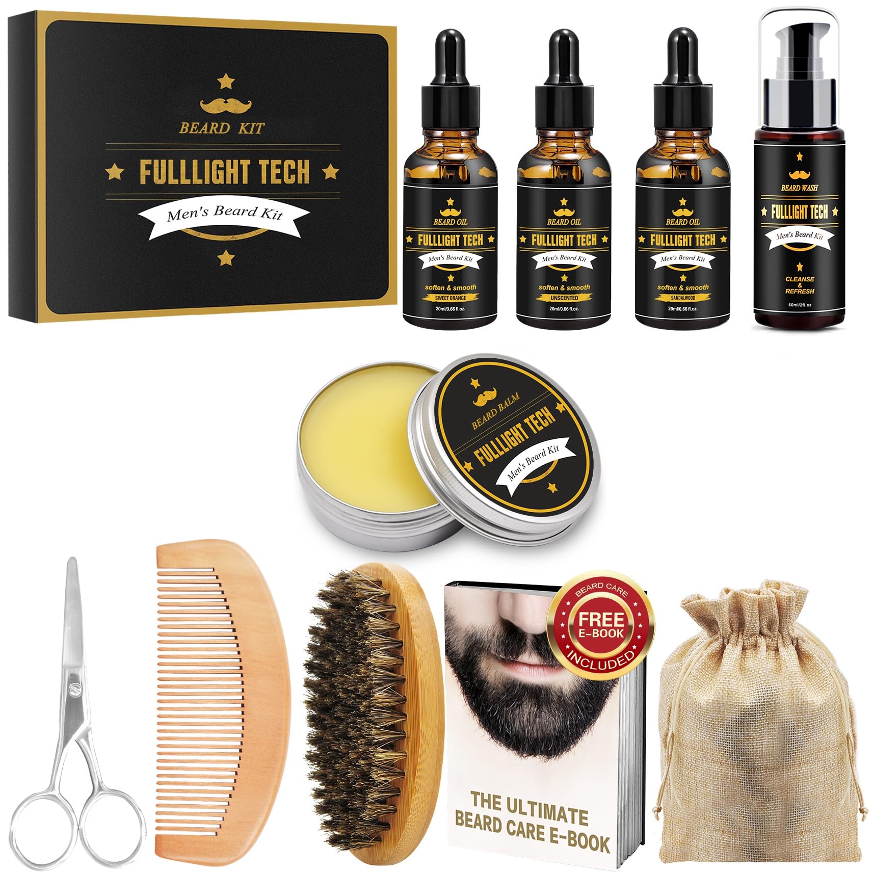FULLLIGHT TECH Beard Comb enabling precise shaping and taming