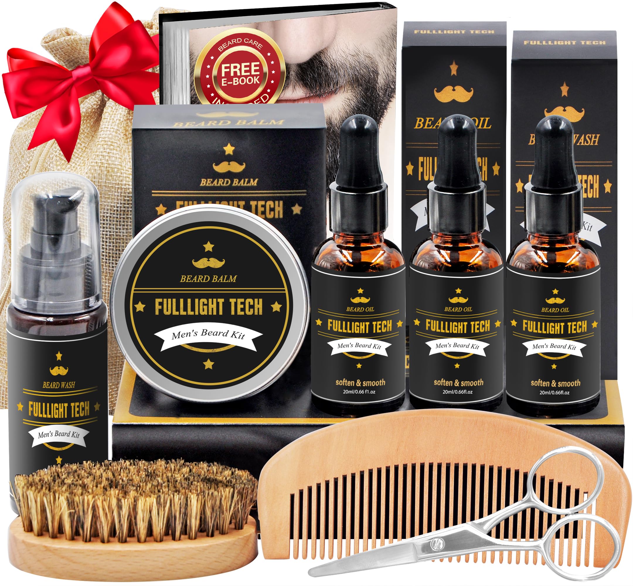 FULLLIGHT TECH Beard Kit packshot showing a complete grooming set for everyday beard care