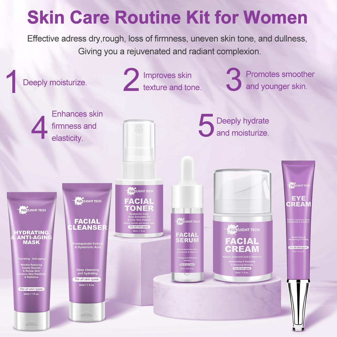 Fulllight Tech Facial Cream tube provides deep moisturization and comfort