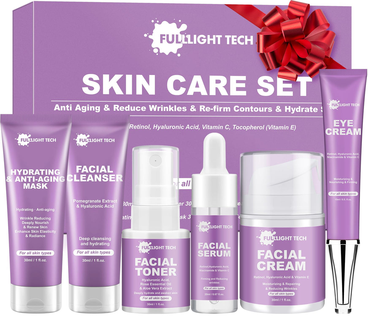 Fulllight Tech Skin Care Set 6pcs box shown in premium packaging for gifting and travel