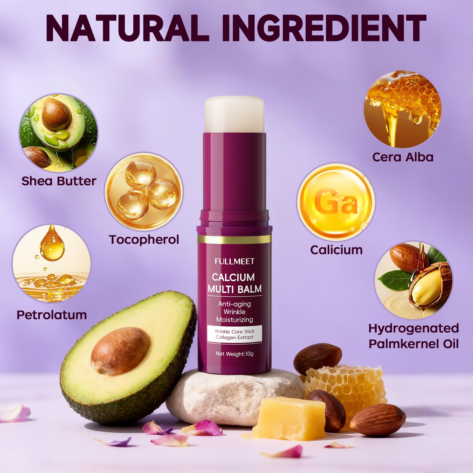 FullMeet Calcium Volume Multi Balm lips-care nourishes dry lips.