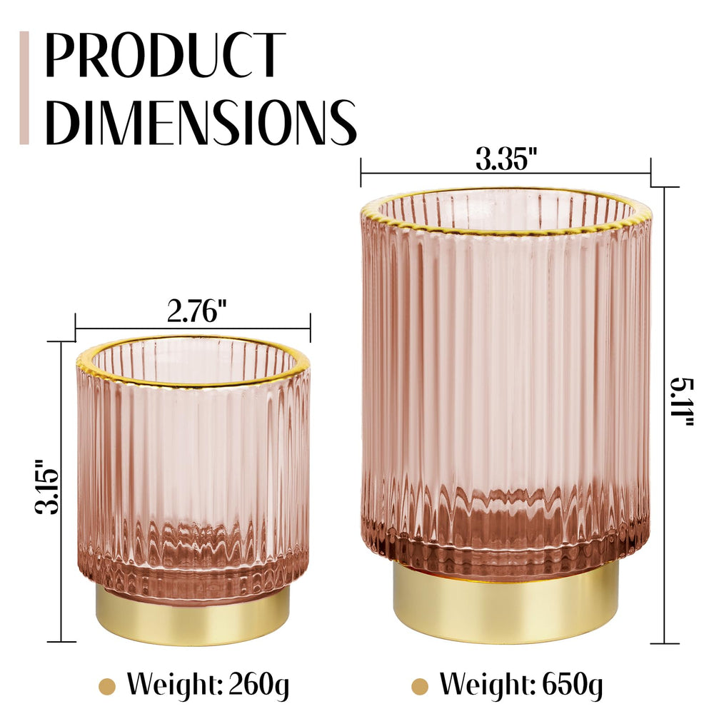 FullMeet gold-plated rim detail on striped glass highlights an upscale finish for makeup tools.
