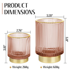 FullMeet gold-plated rim detail on striped glass highlights an upscale finish for makeup tools.