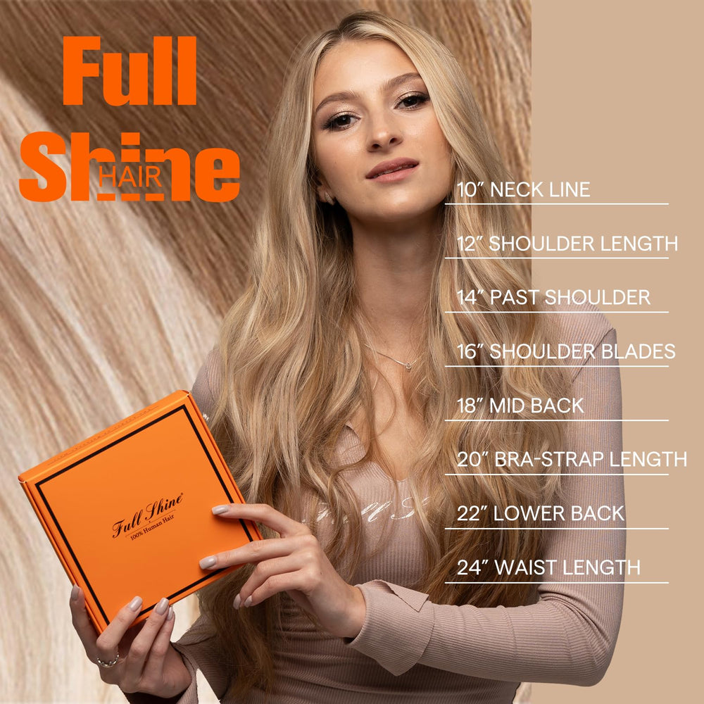 Full Shine silky straight texture close-up reveals a smooth, glossy finish.