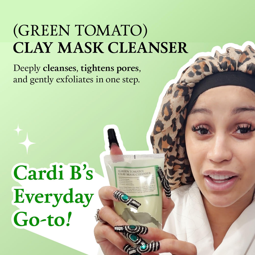 Fully Green Tomato Clay Mask Cleanser instant-pore-cleanse highlights quick purification and freshness.