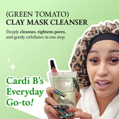 Fully Green Tomato Clay Mask Cleanser instant-pore-cleanse highlights quick purification and freshness.