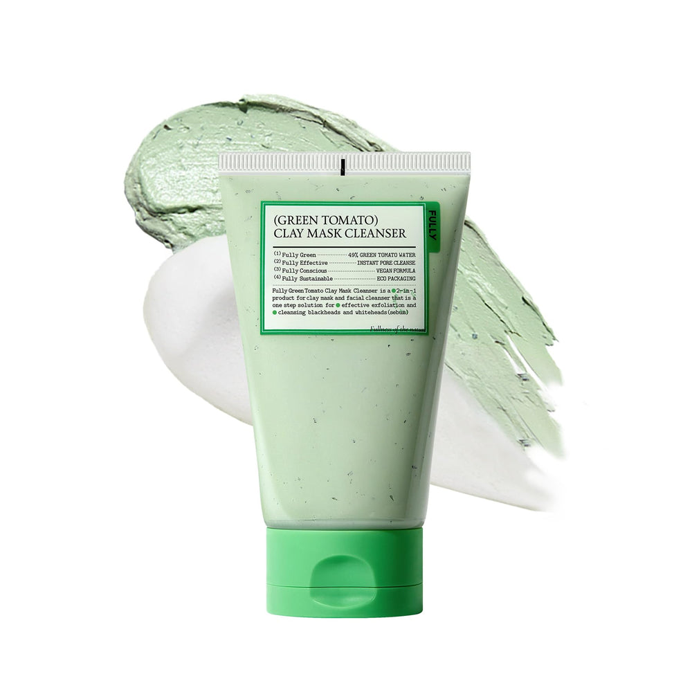 Fully Green Tomato Clay Mask Cleanser pore-detox for refined pores and clear skin.
