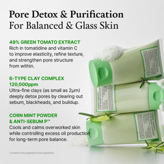 Fully Green Tomato Clay Mask Cleanser with 49% green tomato extract for oil control.
