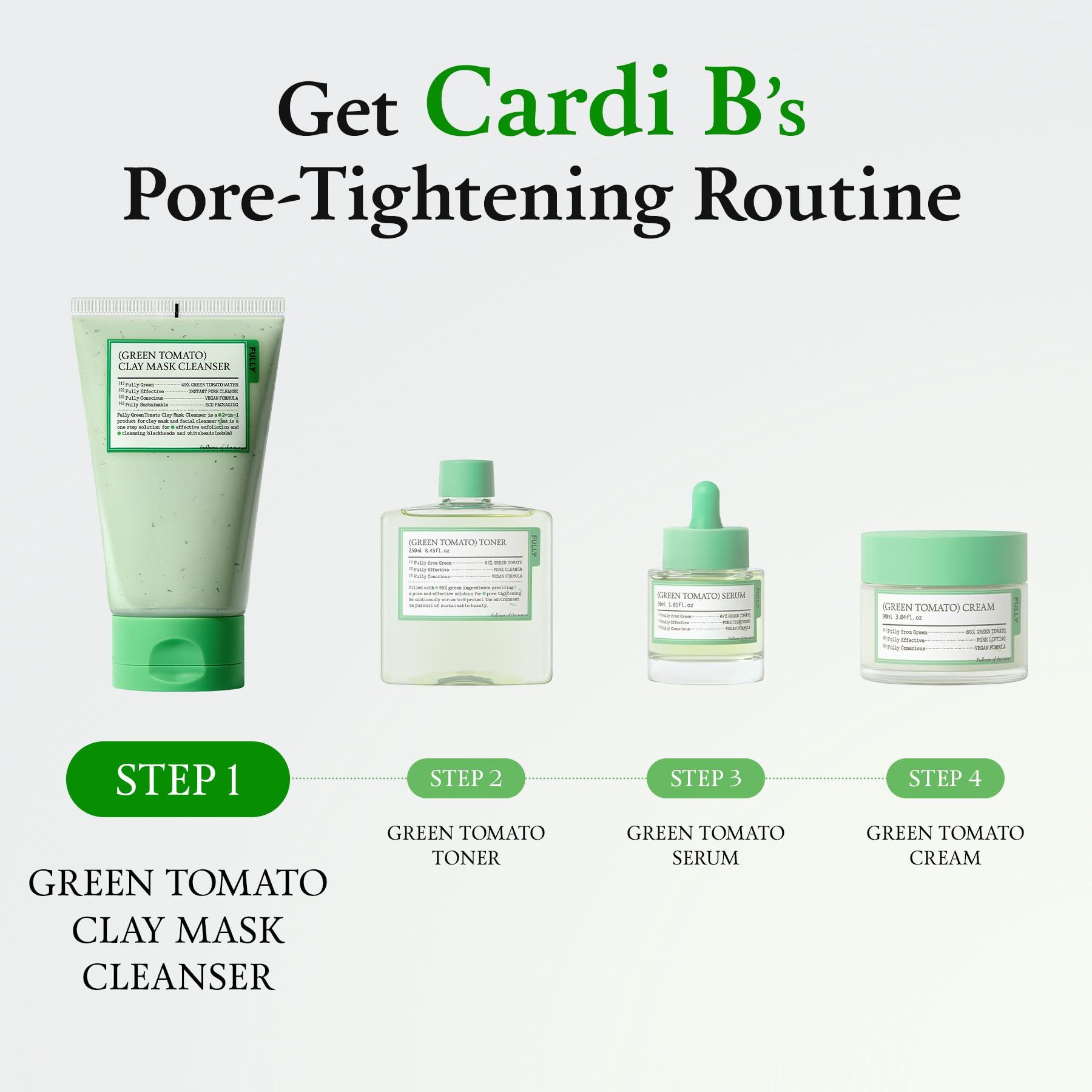Fully Green Tomato Clay Mask Cleanser sustainable-packaging with FSC-certified paper.