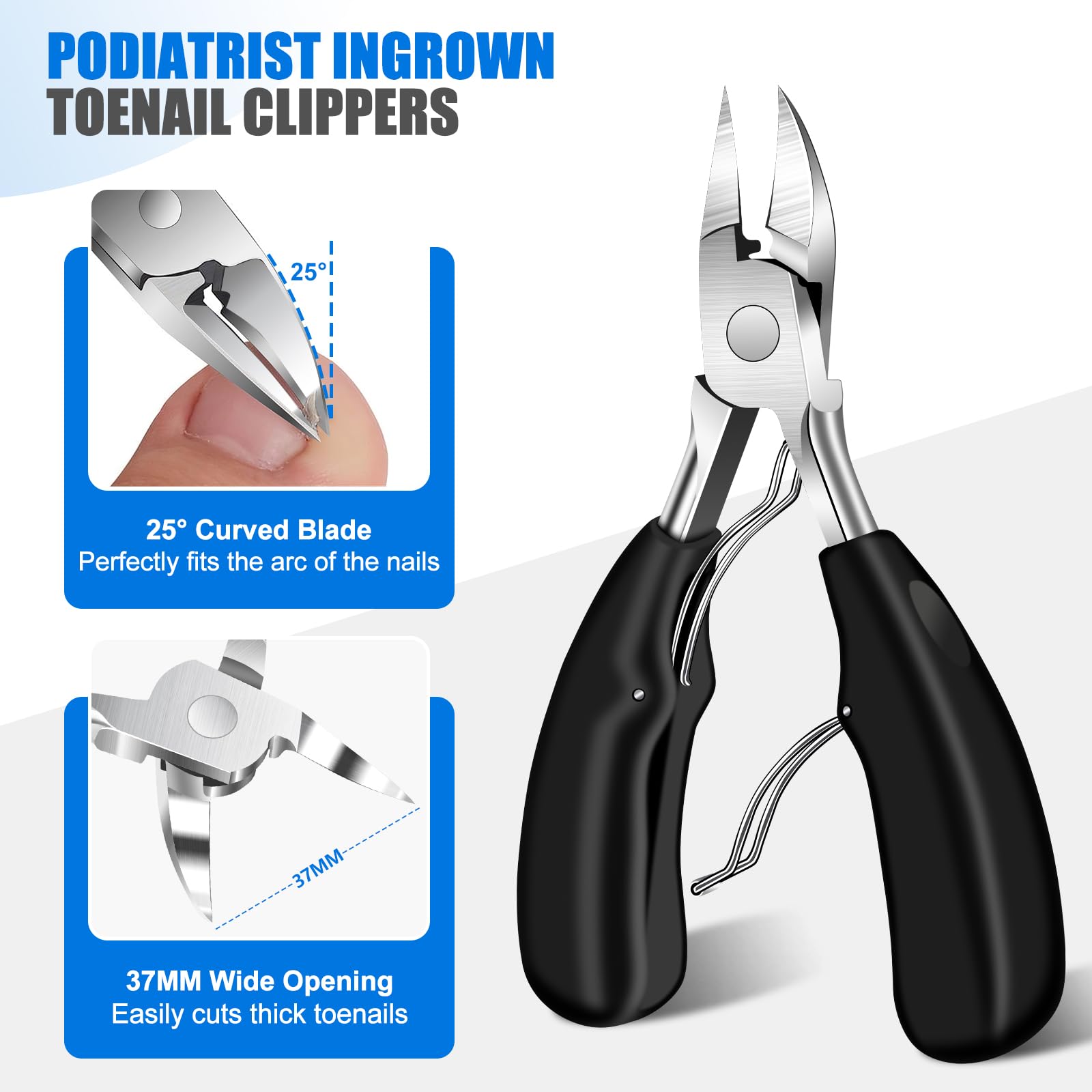 FUMAX angled nail clippers for seniors provide precise cuts with an ergonomic, comfortable grip