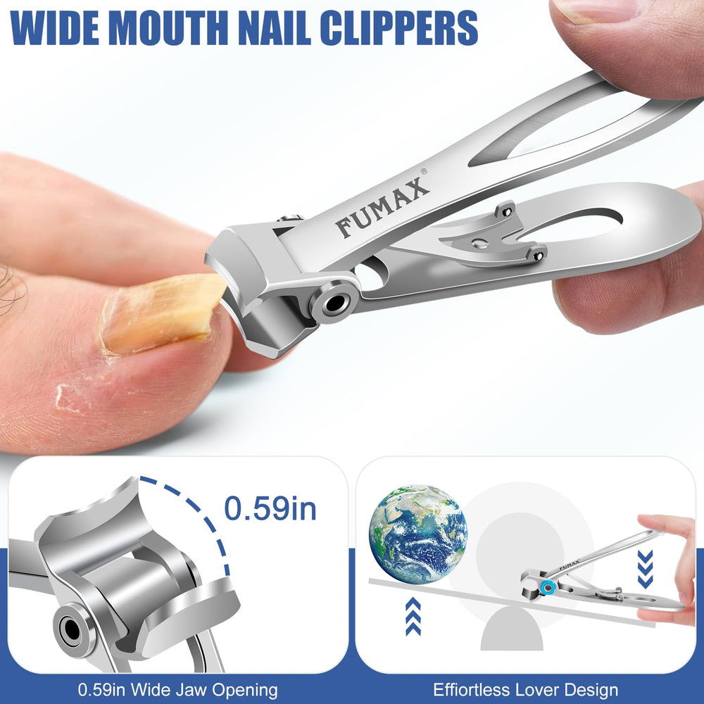 FUMAX upgraded slanted nail clippers blade sharpening for smooth trims