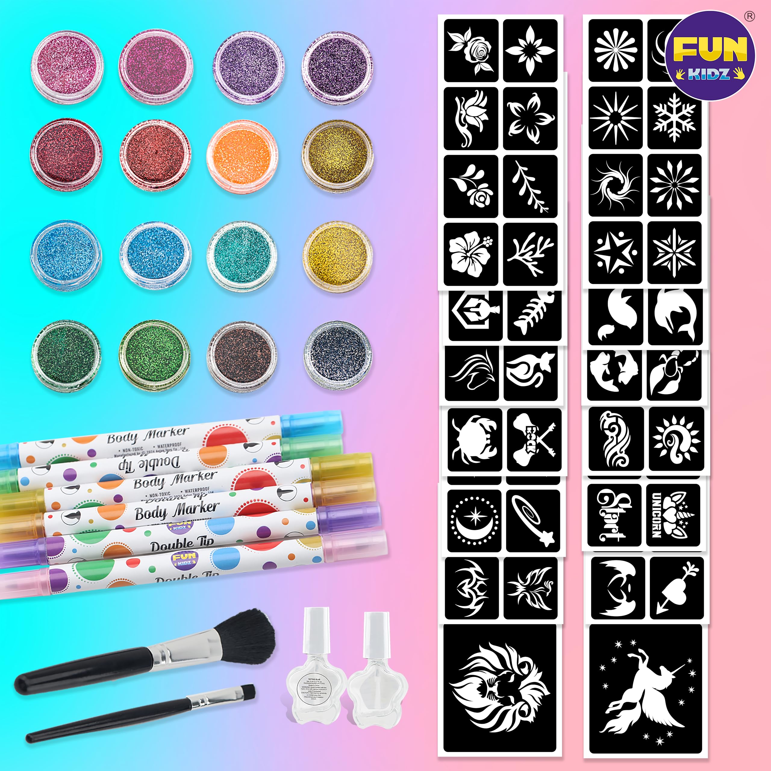 FunKidz reusable stencil stickers for multiple sessions