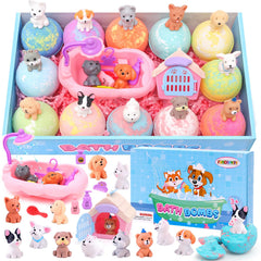 Funcrevity bath bombs reveal a surprise toy inside, making bath time exciting.