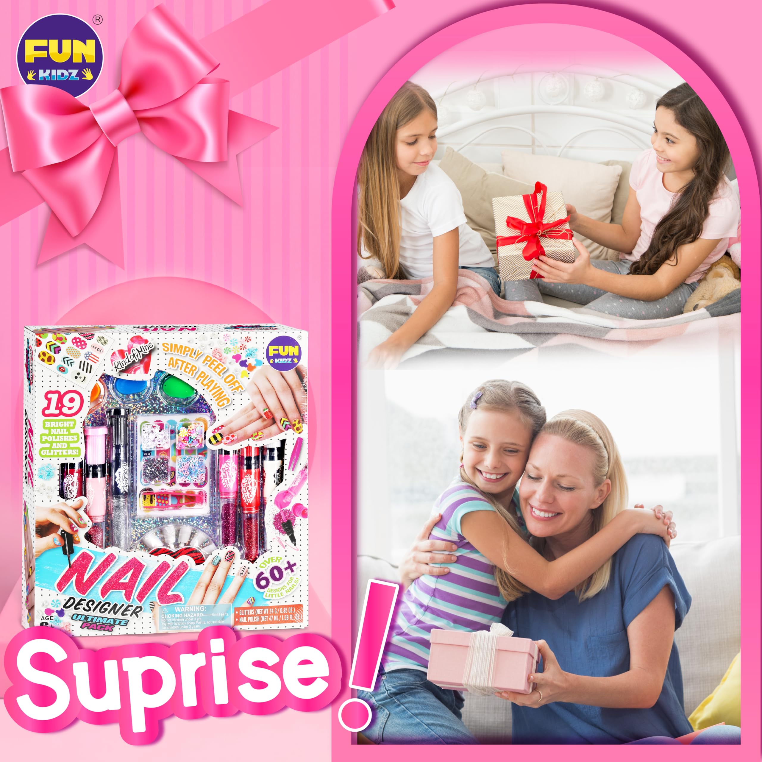 FUN KIDZ Nail file included for quick touch-ups and neat edges