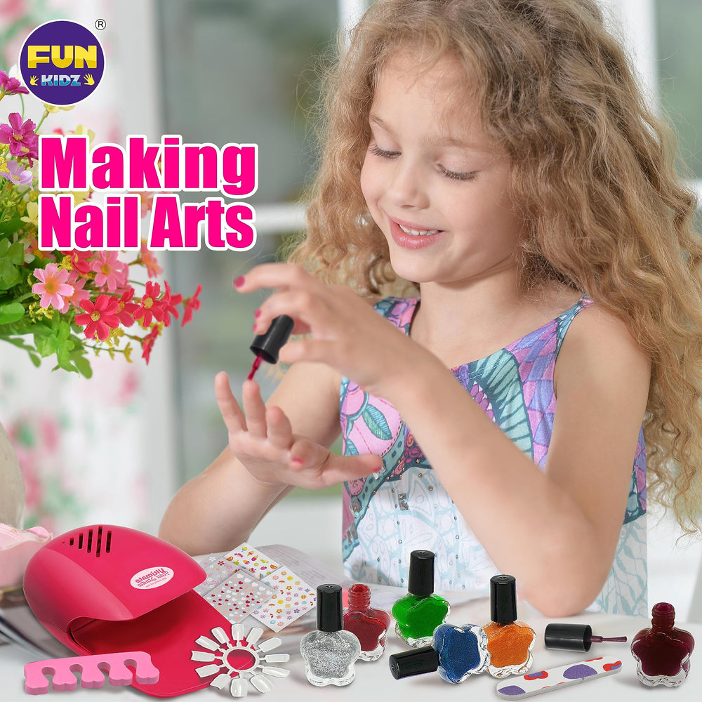 FUN KIDZ peelable nail polish colors ready for mess-free cleanup after play sessions.